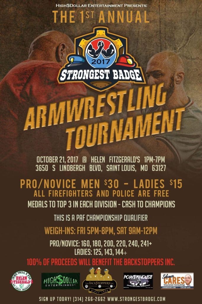 Strongest Badge Arm Wrestling Tournament The BackStoppers, Inc.