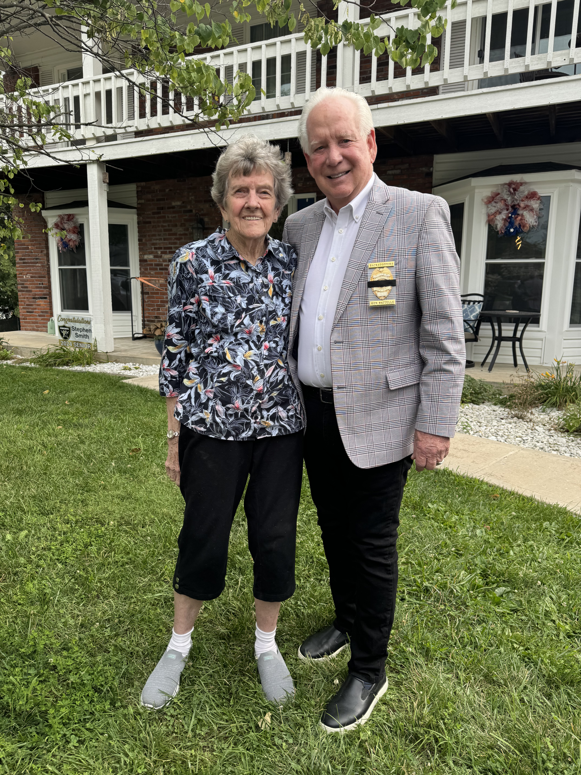 Lucille Brommelhorst and Chief Ron Battelle