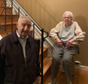 Chief (Ret.) Robert Dick and Marjorie Miller, surviving spouse of Firefighter John David Miller, EOW 12/21/68,